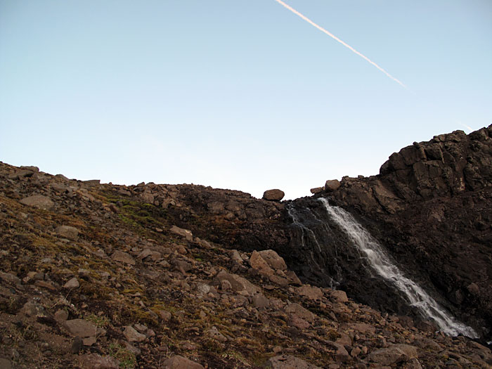 Djúpavík. At 2 o'clock in the morning walking up to the waterfall. -  (3 June 2010)