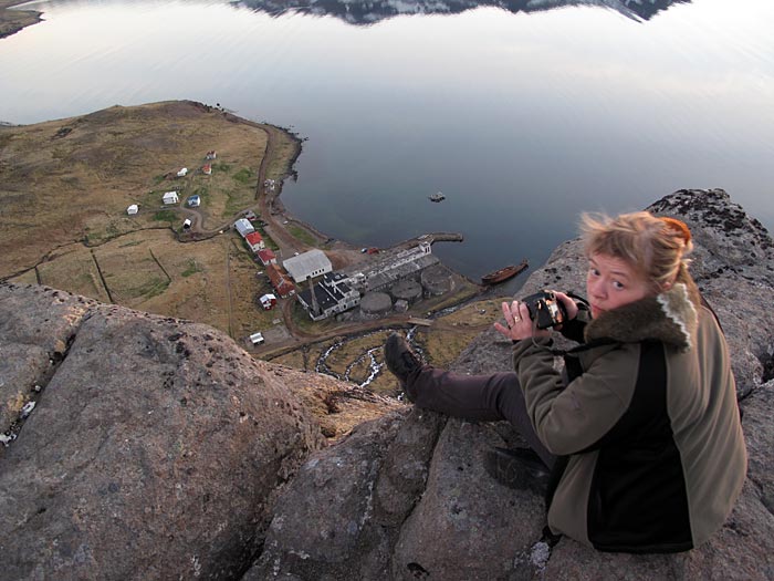 Djúpavík. At 2 o'clock in the morning walking up to the waterfall. -  (3 June 2010)