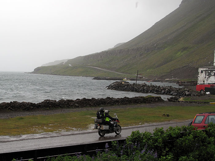 Djúpavík. Miscellaneous XXV. - ... and guests arrived and guests left (here on a motor bike - uff...). (2 till 12 July 2010)