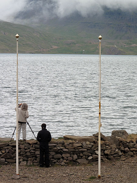 Djúpavík. Photographers Michael and Paula at work... - And <a href='http://www.michaelandpaula.com' target='_blank' class='linksnormal'>Paula Chamlee</a> recording clouds... (3 and 4 August 2010)