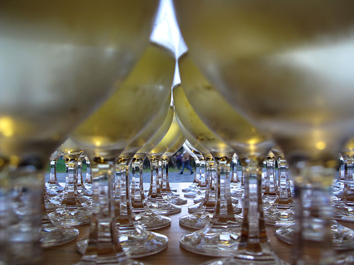 Reykjavík. Wine glasses during the Vernissage. -  (4 September 2010)