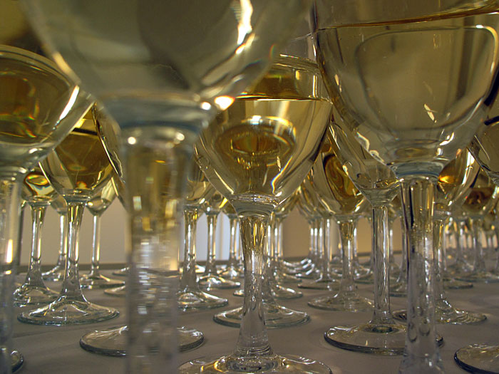 Hafnarfjörður. Wine glases during the exhibition. - 3. (30 October 2010)