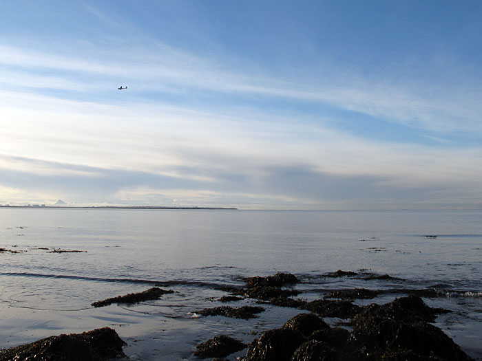 Reykjavík. Sonne am Strand. - Blauer Himmel ... (07.02.2011)