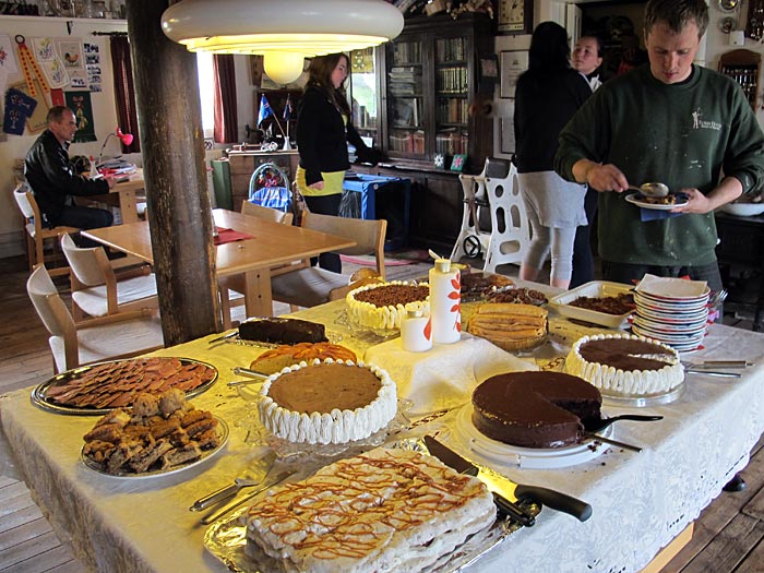 Djúpavík. 3rd Kaffihlaðborð. - Our third coffee- and cake-buffet :-). (17 July 2011)