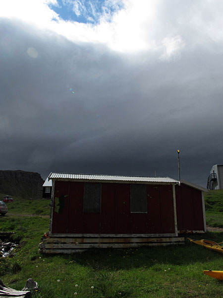 Djúpavík. Miscellaneous XXXIII. - And rain time (very very dark clouds), behind my house. (27 till 31 July 2011)