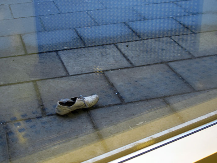 Reykjavík. The new book by Vigdís Grímsdóttir. And cats. - This shoe had to be outside. (25 October 2011)