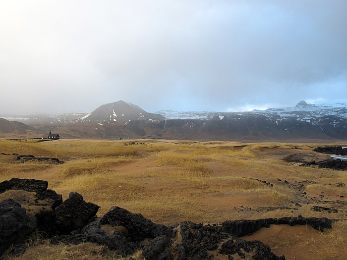 Snæfellsnes. Ausflug. - Die 'Wüste' um die Kirche 'Búðir'. (06.11.2011)