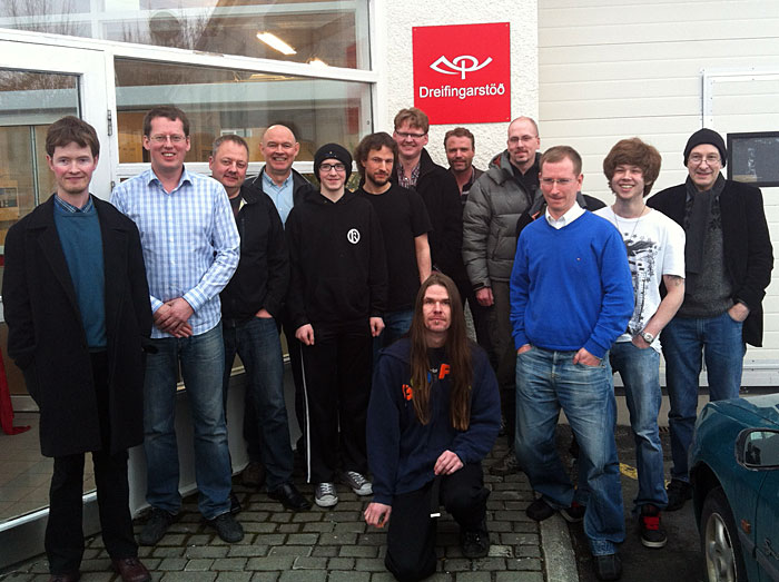 Reykjavík. Today a small chess tournament with colleagues (Pósturinn)! - Group shot with (almost) everyone who joined the tournament! It was fun, hopefully we have a second tournament soon! Takk fyrir, Guðmundur Karl. (17 March 2012)