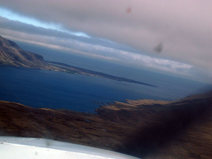 Reykjavík—Gjögur. Flying back to Gjögur/Djúpavík. - Not far from Gjögur! (11 June 2012)