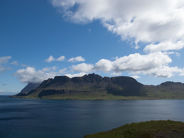 Gjögur. Airport. - Mountain Kambur. (9 July 2012)