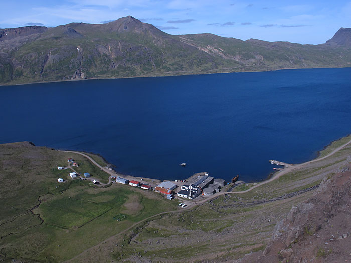 Djúpavík. Hiking, but only a short hike: up to the waterfall. - One picture more, but this time from almost the top! (6 August 2012)