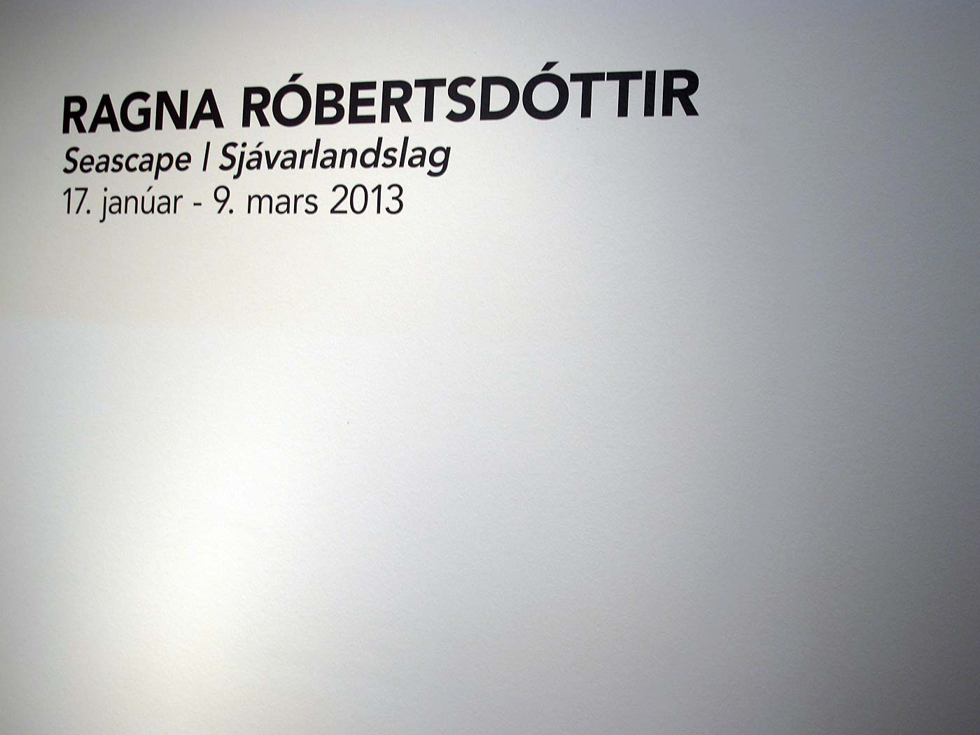 Reykjavík. Ragna Róbertsdóttir in der Gallerie i8. - <a href='http://www.i8.is/?s=8&aID=25' target='_blank' class='linksnormal'>Ragna Róbertsdóttir</a> - Seascape. (17.01.2013)