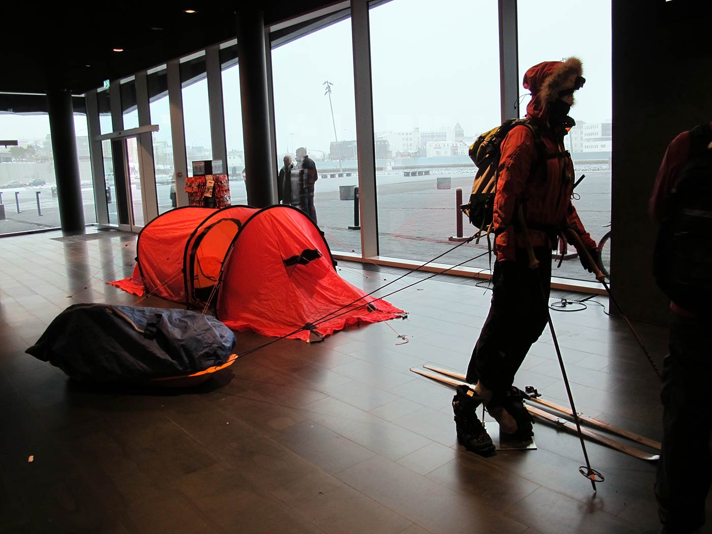 Reykjavík. Vilborg A. Gissurardóttir, from the south pole to HARPA. - Vilborg A. Gissurardóttir was hiking during 60 days from the coast of Antarctica to the south pole. Today she was showing her equipment in HAPRA. Her <a href='http://www.lifsspor.is' target='_blank' class='linksnormal'>homepage and blogg</a>. (3 February 2013)