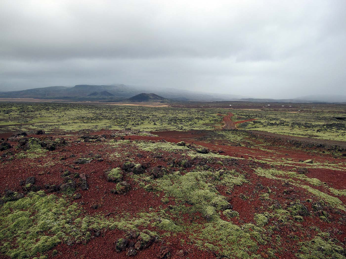 Snæfellsnes. Day trip 1. Some Snæfellsnes. A lot of red and green. - Between Rauðhálsahraun and Gullborgarhraun. V. (2 March 2013)