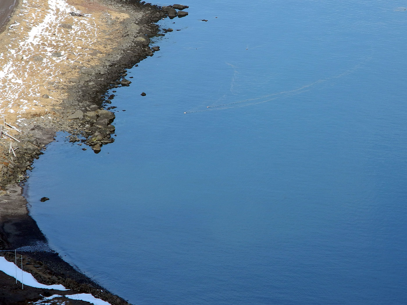 Djúpavík. Around Easter in Djúpavík. Monday. - View from above. I. (1 April 2013)