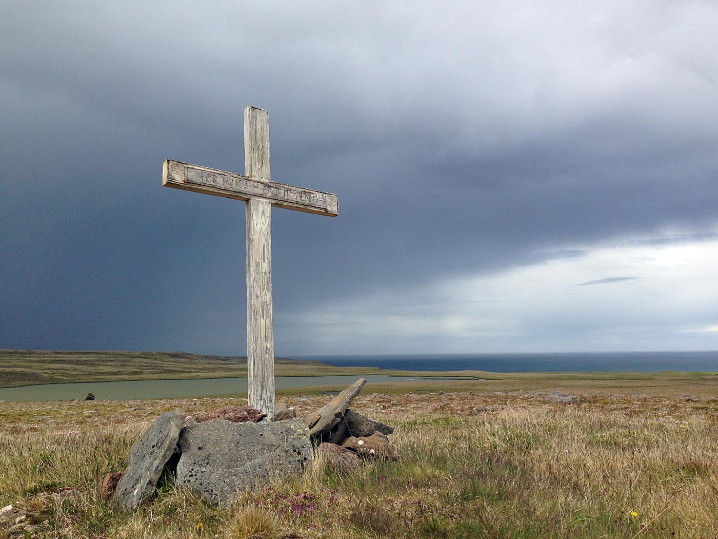 Around Iceland. Day V. Langanes only. - Hiking today. IX. A cross to remember 11 english men who died in their ship wreckrage. (6 July 2013)