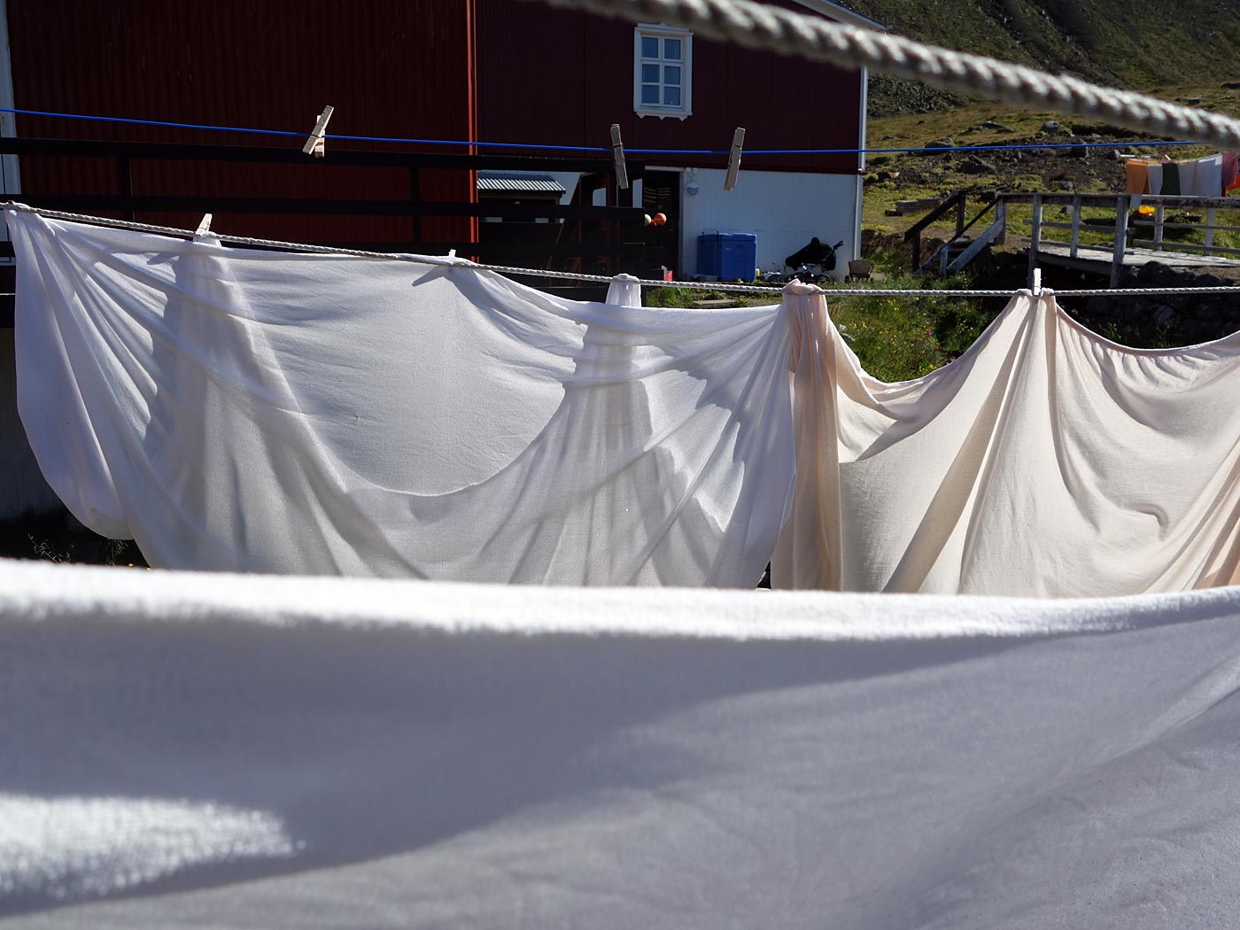 Djúpavík. Miscellaneous LXIV. - Sunny weather - good for drying laundry. (1 till 4 August 2013)