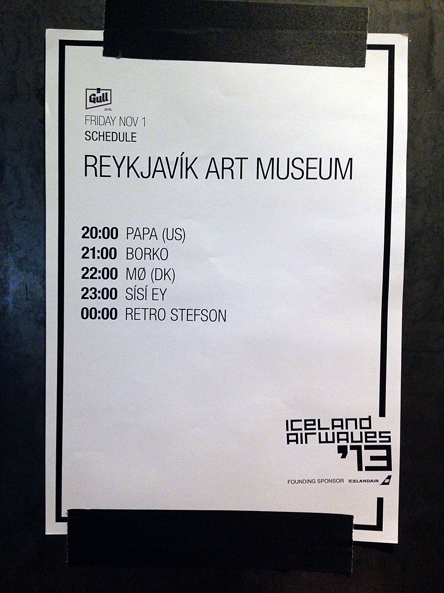 Reykjavík. Iceland Airwaves 2013. Tag 3. - Heute auf der Bühne ... (01.11.2013)