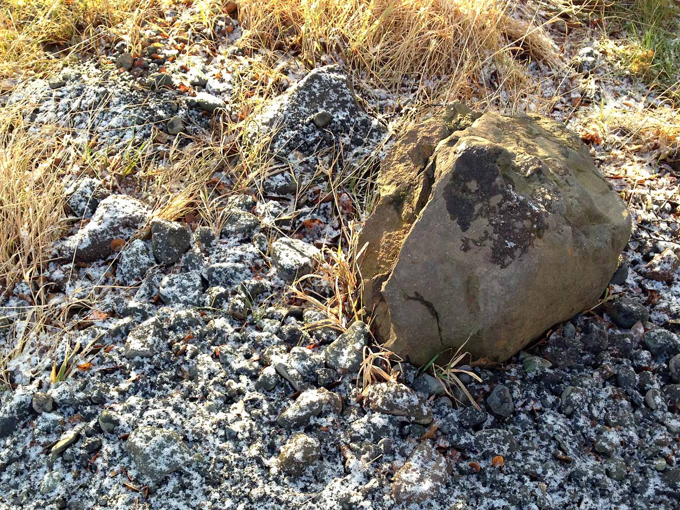 Skaftafell. A (wonderful) hike to Svartifoss waterfall. - A sad stone. No face but still ... (16 November 2013)