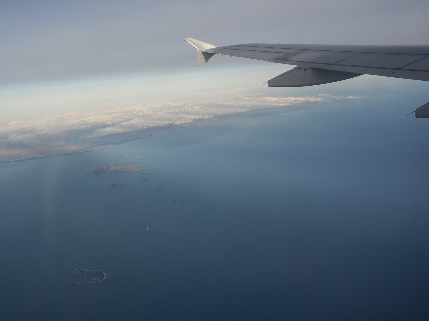 Reykjavík. Miscellaneous LXXIV. - Iceland from above - the south coast. And closer on the left side: Westman Islands. (2 till 21 February 2014)