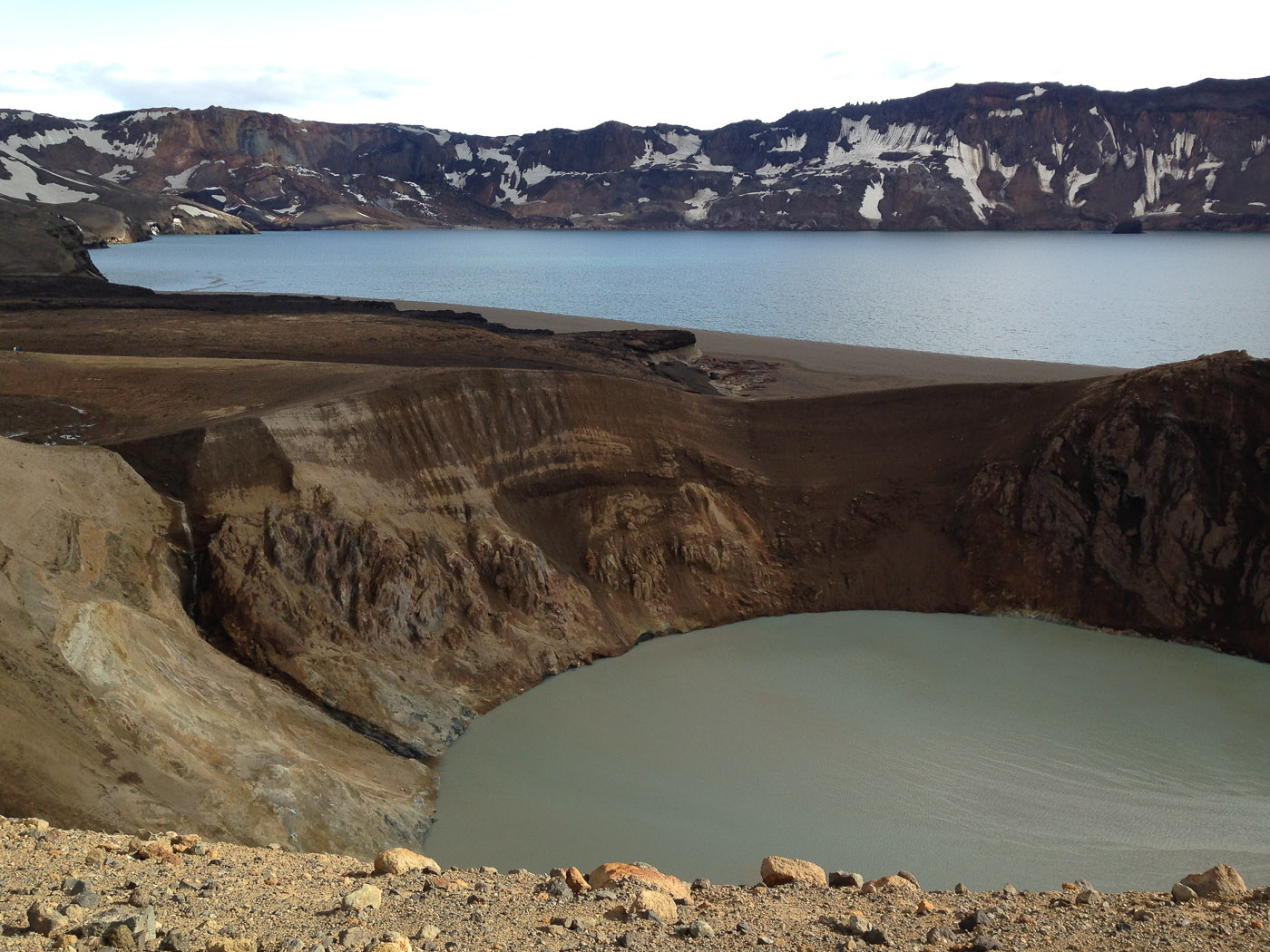 Northern Iceland - On the way to Askja. On vacation. - Lake Öskjuvatn. I. And lake Viti. (24 July 2014)