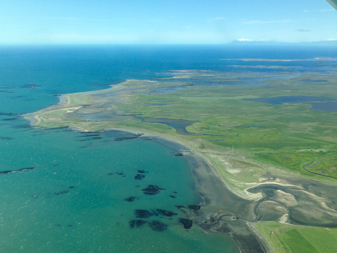 Reykjavík to Djúpavík. A flight ... - Álftanes (west of Borgarnes). (30 July 2014)