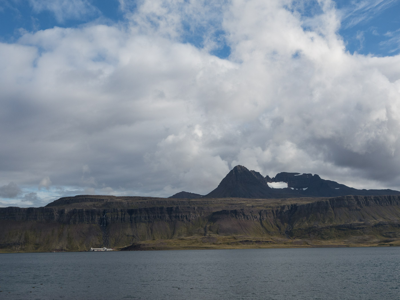 Djúpavík. One day or two nights, and a nice wedding! - The little white spot is Djúpavík ... (29 till 31 August 2014)