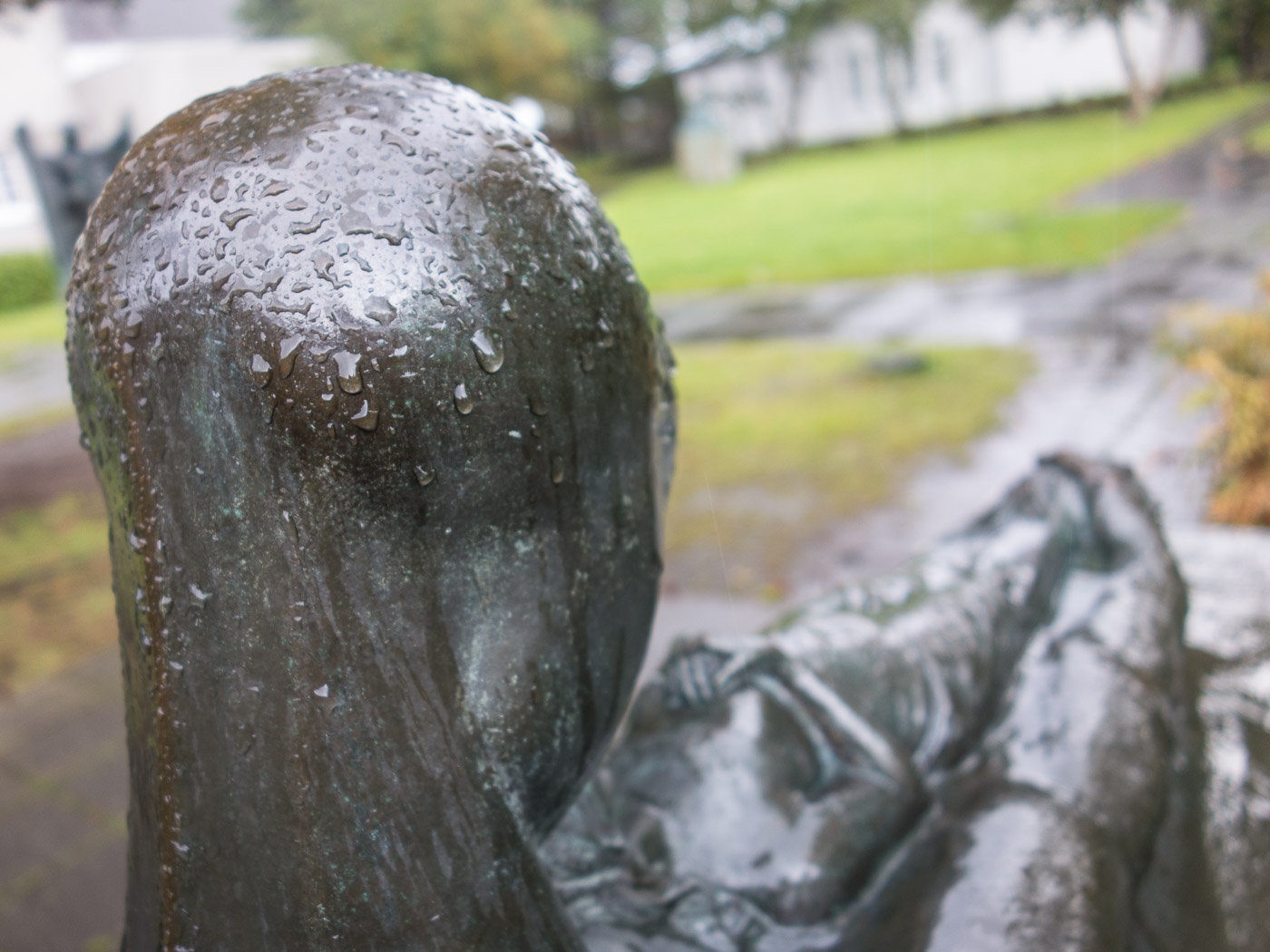 Reykjavík. Raining. Einar Jónsson. Sculptures. - III. Sculptures, made by Einar Jónsson (<a href='http://www.lej.is/en/museum/garden/' target='_blank' class='linksnormal'>Sculpture Garden</a>). (3 September 2014)