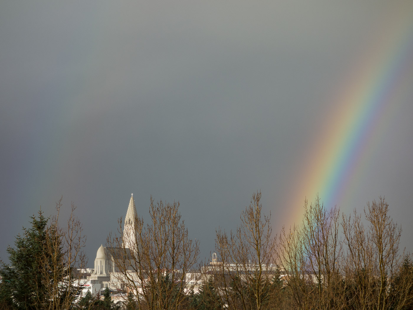 Reykjavík. Miscellaneous LXXXX. - Two rainbows and Hallgrímskirkja church between. (10 till 31 October 2015)